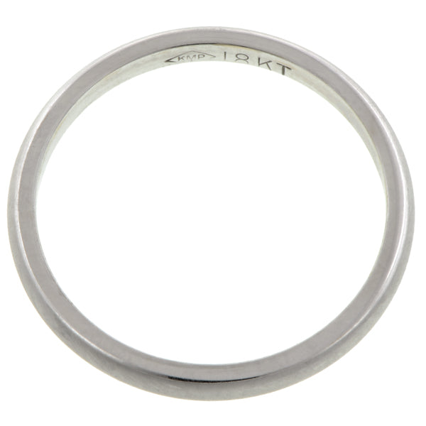 Contemporary ring: a White Gold Half Round Wedding Band 2mm sold by Doyle & Doyle vintage and antique jewelry boutique.