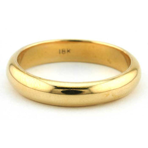 Contemporary ring: a Yellow Gold 18k Half Round Wedding Band, 4mm sold by Doyle & Doyle vintage and antique jewelry boutique. 