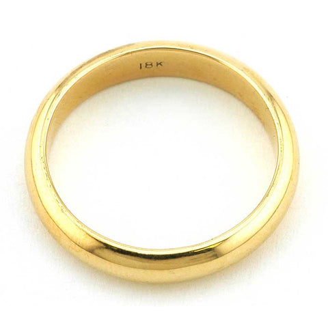 Contemporary ring: a Yellow Gold 18k Half Round Wedding Band, 4mm sold by Doyle & Doyle vintage and antique jewelry boutique. 