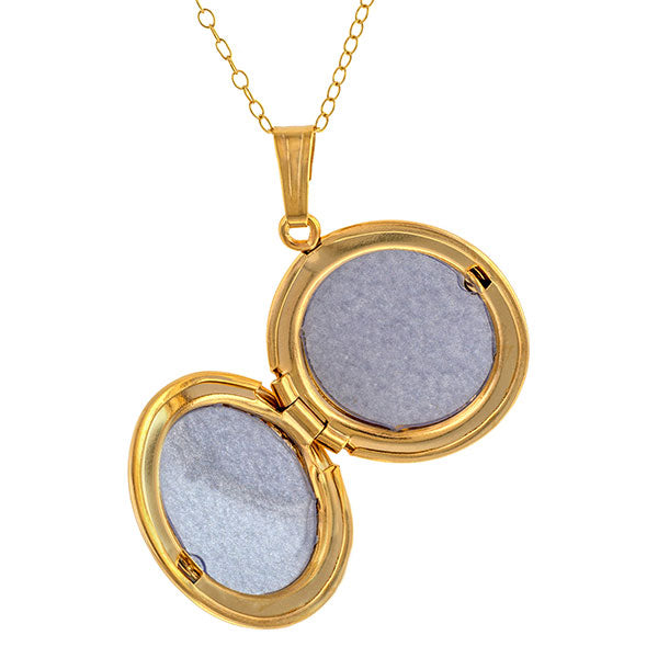 Round Patterned Locket sold by Doyle & Doyle vintage and antique jewelry boutique.
