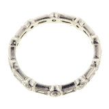 Contemporary ring: a Platinum Bezel Set Round & French Cut Diamond Band sold by Doyle & Doyle vintage and antique jewelry boutique.