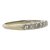 Vintage ring: a White Gold Diamond Wedding Band sold by Doyle & Doyle vintage and antique jewelry boutique.