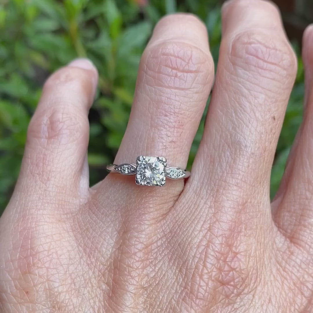 Vintage Engagement Ring, RBC 0.75ct. sold by Doyle and Doyle an antique and vintage jewelry boutique