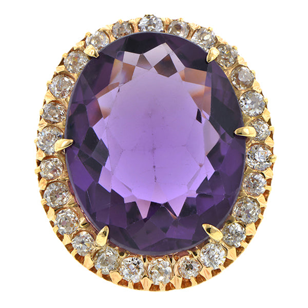 Vintage Amethyst & Diamond Ring