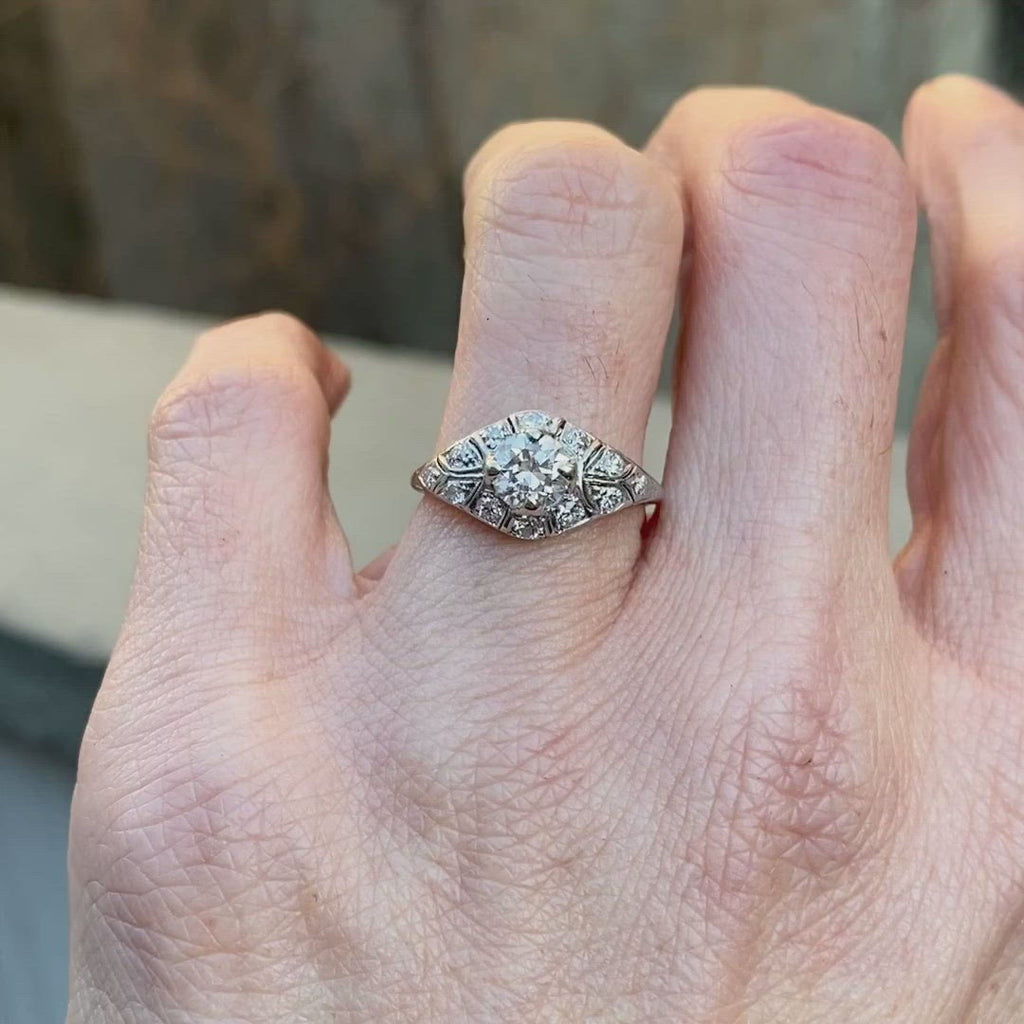 Art Deco Engagement Ring, RBC 0.70 sold by Doyle and Doyle an antique and vintage jewelry boutique