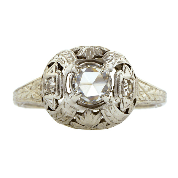 Art Deco Engagement Ring, Rose Cut Diamond 0.39ct., sold by Doyle & Doyle an antique and vintage jewelry store.