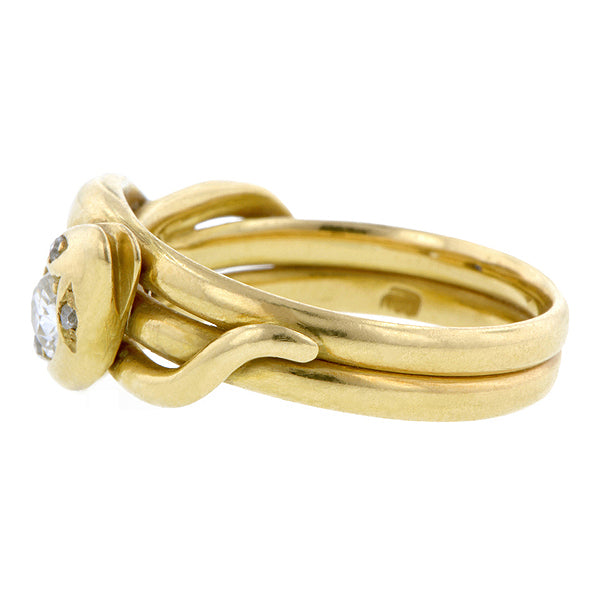 Victorian Diamond & Sapphire Snake Ring Doyle & Doyle