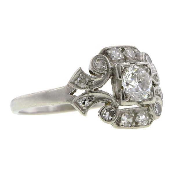 Art Deco Diamond Ring, Old Euro 0.30ct::Doyle & Doyle