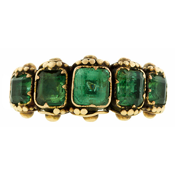 Georgian Emerald Five Stone Ring:: Doyle & Doyle