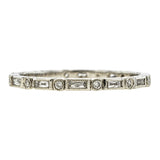 Baguette & Round Diamond Bezel Set Eternity Wedding