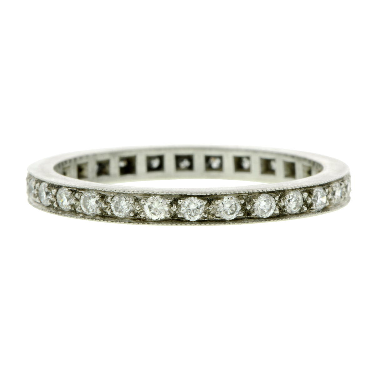 Bead Set Diamond Eternity Wedding Band Ring sold by Doyle & Doyle vintage and antique jewelry boutique.