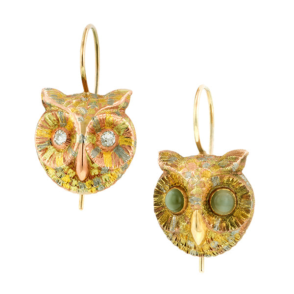 Victorian Owl Earrings::Doyle & Doyle