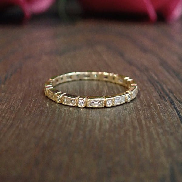 Baguette & Round Diamond Bezel Set Eternity Wedding Band Ring from Doyle & Doyle 5590R