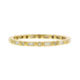 Baguette & Round Diamond Bezel Set Eternity Wedding Band Ring sold by Doyle & Doyle vintage and antique jewelry boutique.