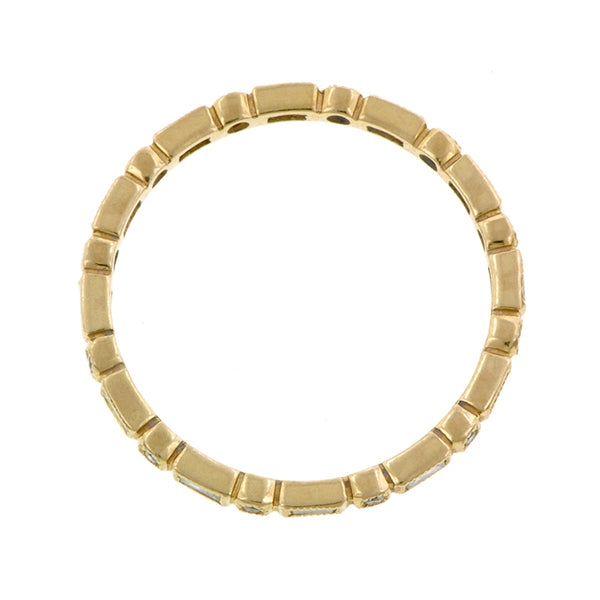 Baguette & Round Diamond Bezel Set Eternity Wedding Band Ring sold by Doyle & Doyle vintage and antique jewelry boutique.