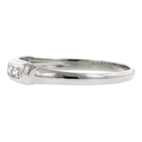 Vintage Wedding Band Ring, Diamond and Platinum, sold by Doyle & Doyle vintage and antique jewelry boutique.