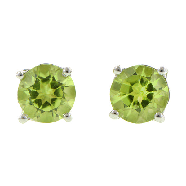 Peridot stud earrings, RBC; 0.52ctw:: Doyle & Doyle