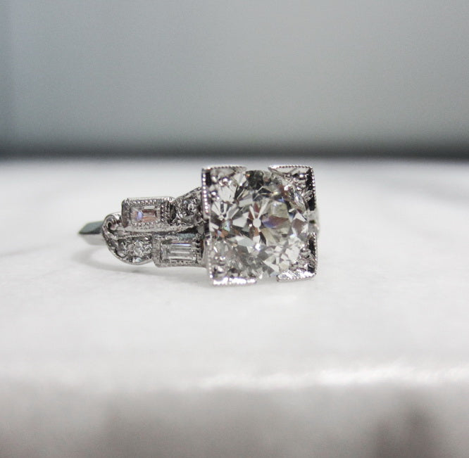 Vintage Diamond Engagement Ring, Old Euro 1.31ct:: Doyle & Doyle