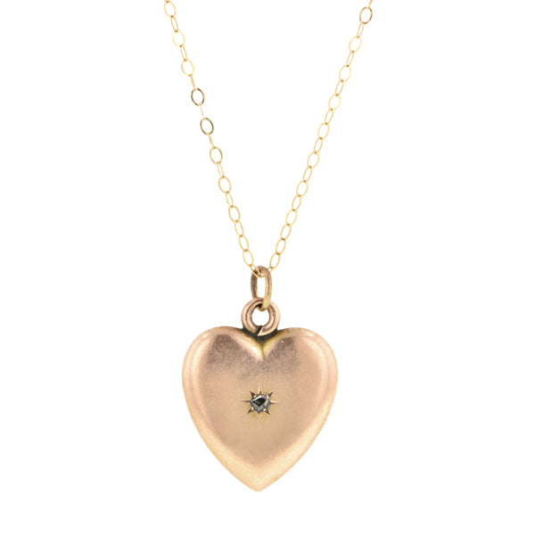 Victorian Diamond Heart Pendant::