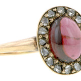 Garnet Cabochon & Rose Cut Diamond Ring :: Doyle & Doyle