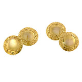 Late Victorian Round Engraved Cufflinks::Doyle & Doyle
