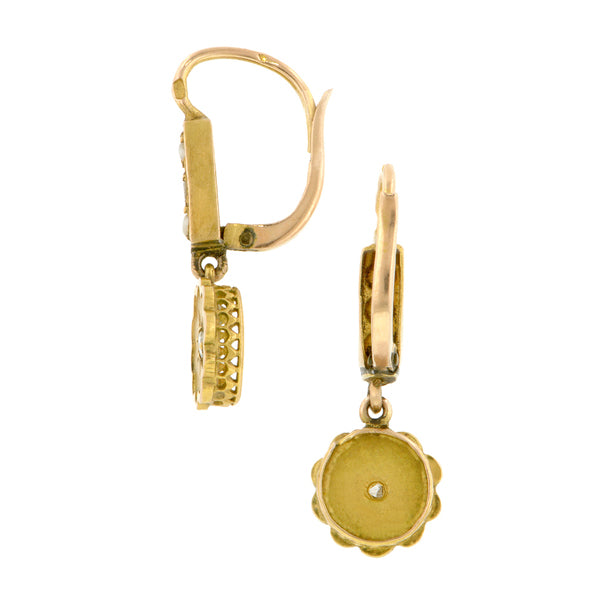 Antique Pearl & Diamond Drop Earrings:: Doyle & Doyle