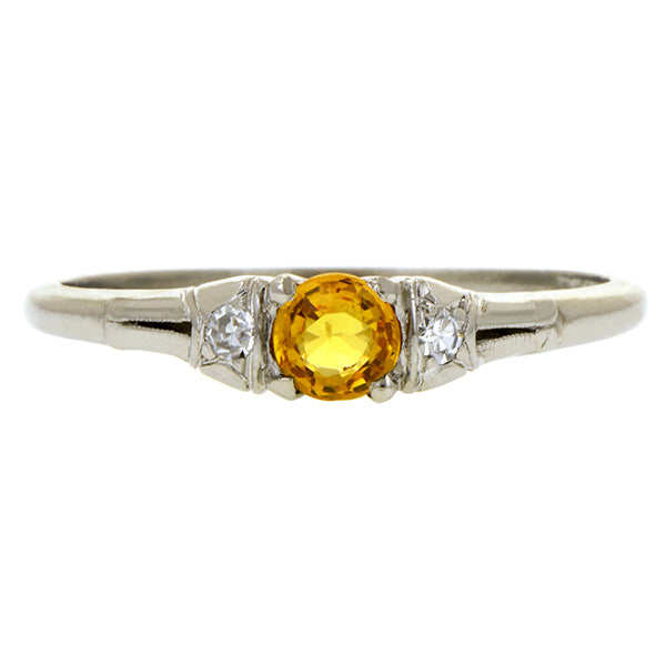 Vintage Golden Sapphire and Diamond Ring, 0.30ct:: Doyle & Doyle