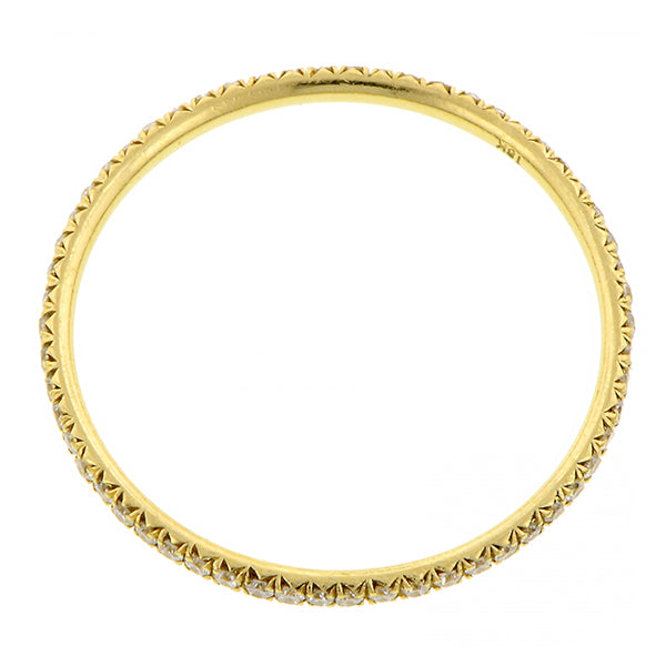 Yellow Gold, Round Brilliant Diamond Set Wire Eternity Band sold by Doyle & Doyle vintage and antique jewelry boutique