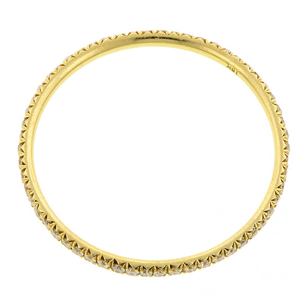 Round Brilliant Diamond Set Wire Eternity Band Ring, Gold