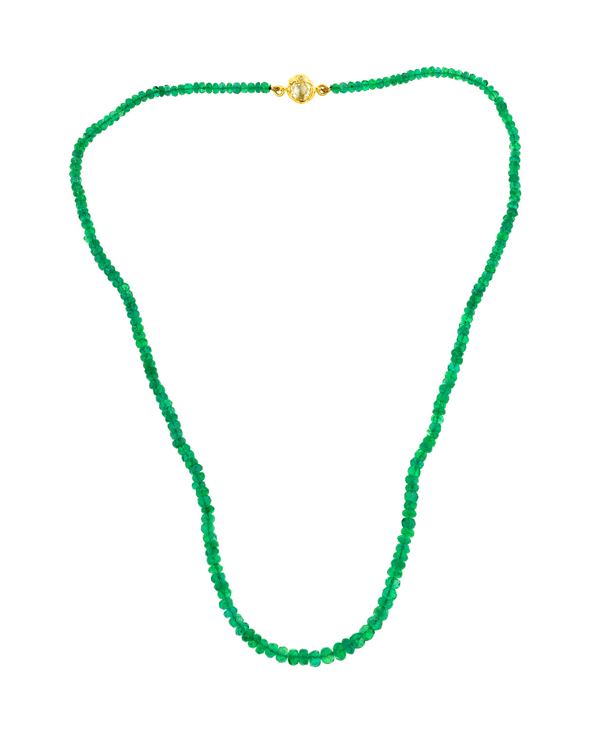 ald Bead Necklace with Diamond Snake Clasp