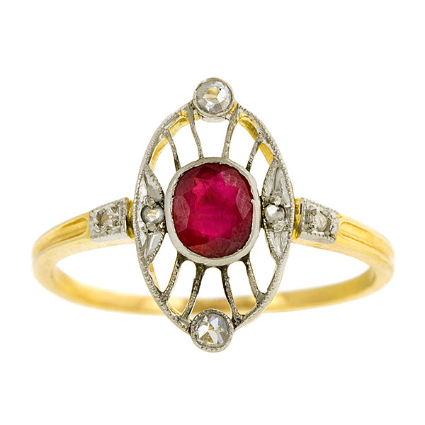 Edwardian Ruby & Diamond Ring:: Doyle & Doyle