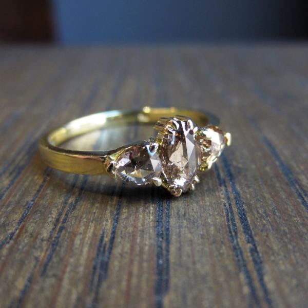 Marquise & Pear Shaped Brown Rose Cut Diamond Ring:: Doyle & Doyle