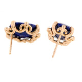 Cushion Lapis & Diamond Earrings- Heirloom by Doyle & Doyle::
