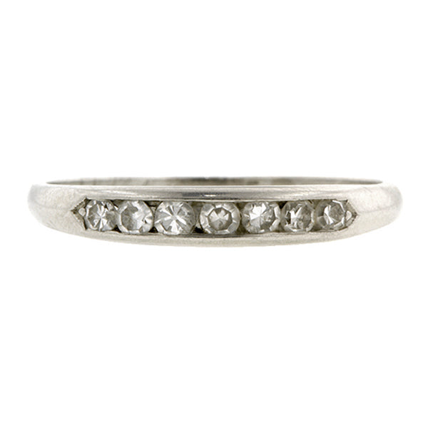 Vintage Wedding Band Ring, Diamond and Platinum, sold by Doyle & Doyle vintage and antique jewelry boutique.