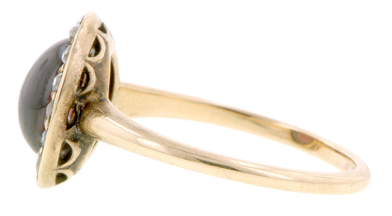 Garnet Cabochon & Rose Cut Diamond Ring :: Doyle & Doyle