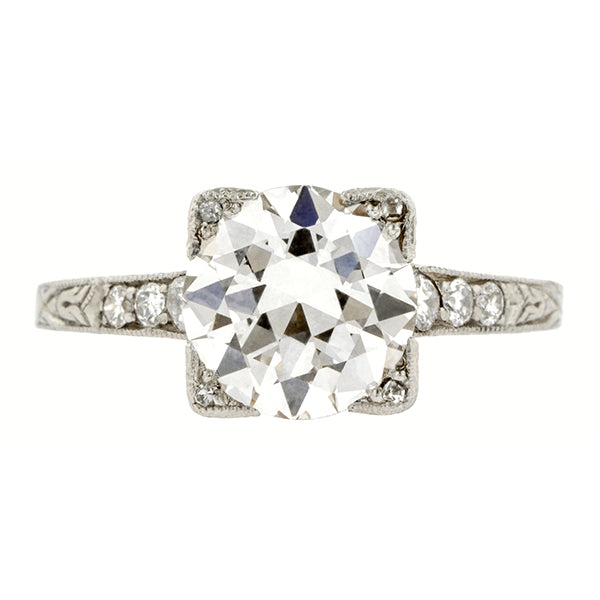 Edwardian Engagement Ring, TRB Diamond 2.14ct., sold by Doyle & Doyle an antique and vintage jewelry store.