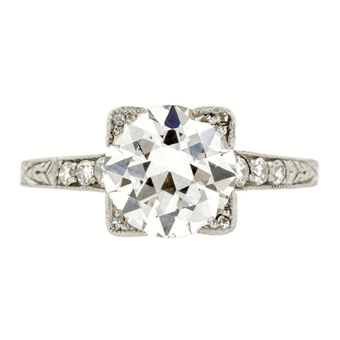Edwardian Engagement Ring, TRB Diamond 2.14ct., sold by Doyle & Doyle an antique and vintage jewelry store.