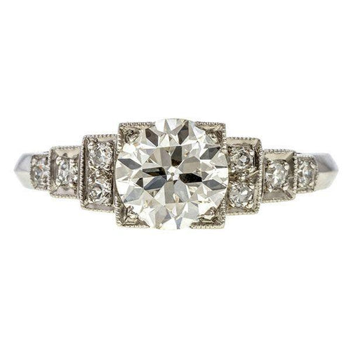 Art Deco Engagement Ring, RBC 0.86ct. sold by Doyle and Doyle an antique and vintage jewelry boutique