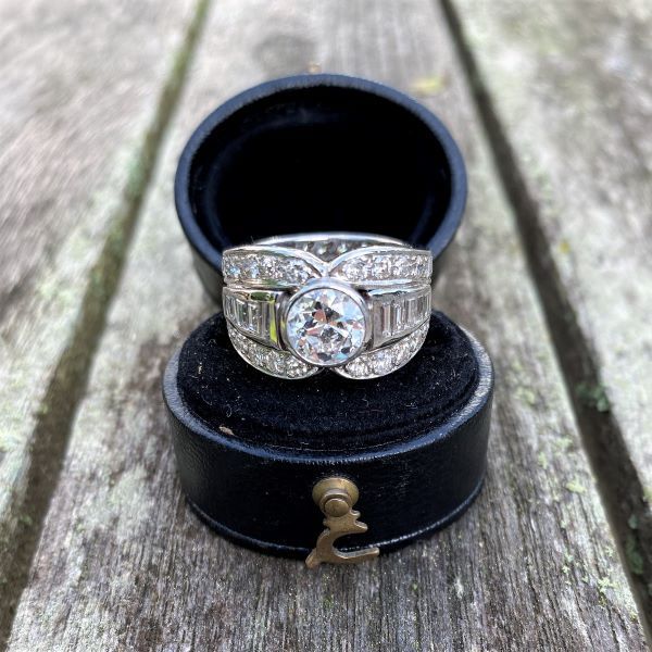 Vintage Diamond Ring, TRB 1.10 sold by Doyle and Doyle an antique and vintage jewelry boutique