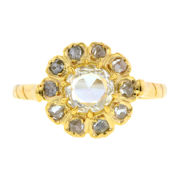 Rose Cut Diamond Flowerhead Ring:: Doyle & Doyle