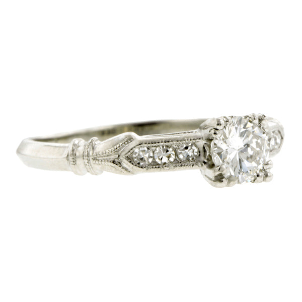 Vintage Engagement Ring, RBC 0.43ct:: 