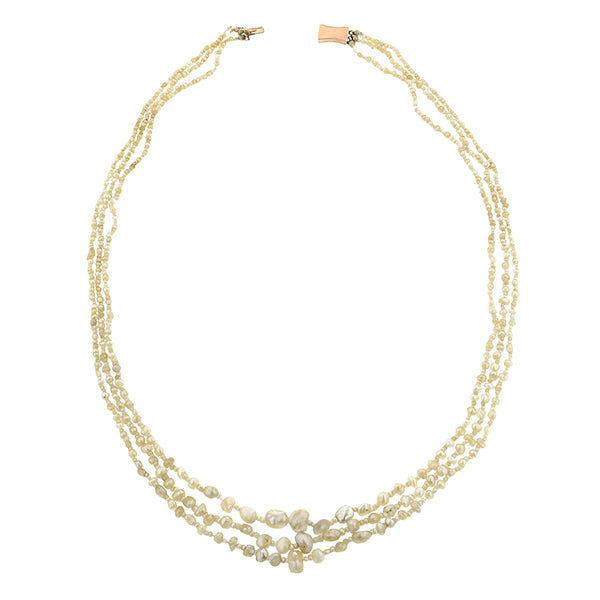 Georgian Natural Freshwater Pearl Triple Strand Necklace:: Doyle & Doyle