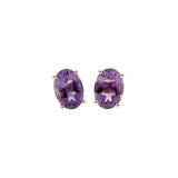 Oval Amethyst Earrings sold by Doyle and Doyle an antique and vintage jewelry boutique
