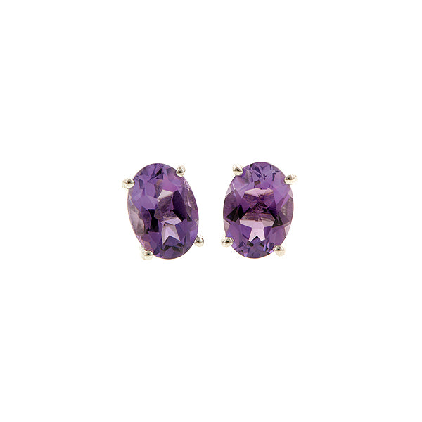 Oval Amethyst Earrings sold by Doyle and Doyle an antique and vintage jewelry boutique
