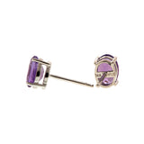 Oval Amethyst Earrings sold by Doyle and Doyle an antique and vintage jewelry boutique