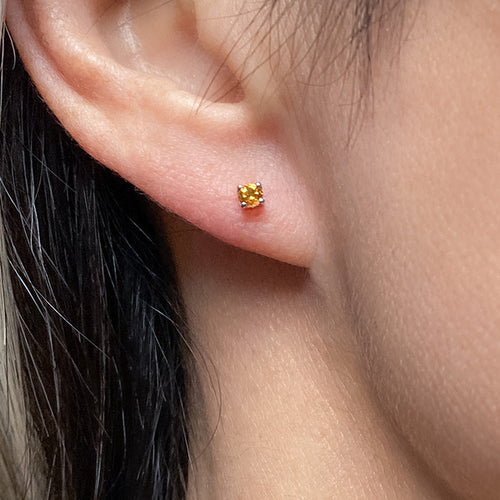 Round Citrine Stud Earrings, from Doyle & Doyle antique and vintage jewelry boutique