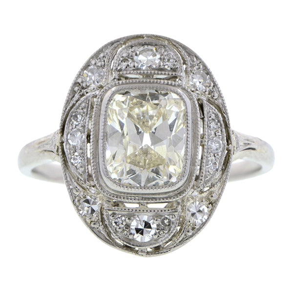 Vintage Diamond Engagement Ring, Cushion 1.54ct