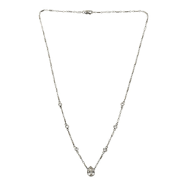 Vintage Diamond Sautoir Necklace, Pear Shape 1.00ct:: Doyle & Doyle