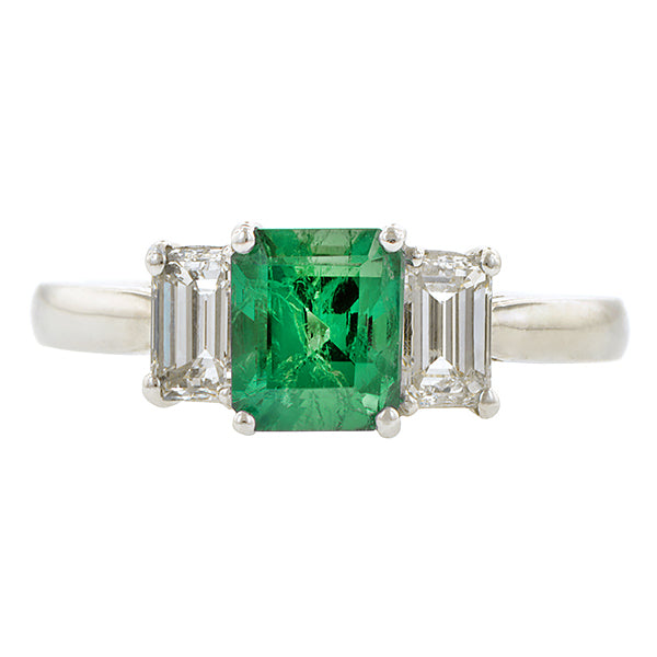 Emerald & Diamond Ring, EM 0.72ct