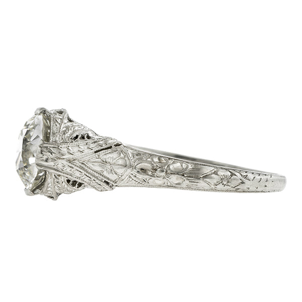 Art Deco Diamond Solitaire Filigree Engagement Ring, Old Euro 1.50ct:: Doyle and Doyle